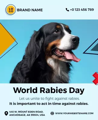 Playful Blue Dog Awareness Campaign Poster Template