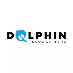 Playful Blue Dolphin Design for Aquatic Adventure Logo Template