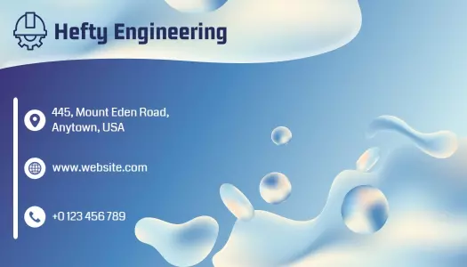 Playful Blue Engineering Waves Business Card Template