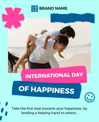 Playful Blue Friendship Celebration of Happiness Poster Template