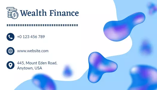 Playful Blue Wealth Finance Business Card Template