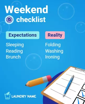 Playful Blue Weekend Checklist Expectations vs Reality Poster Template