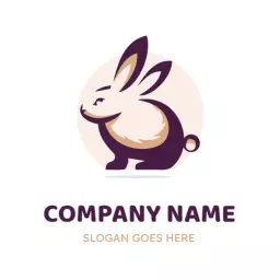 Playful Brown and Cream Rabbit Design for Branding Logo Template