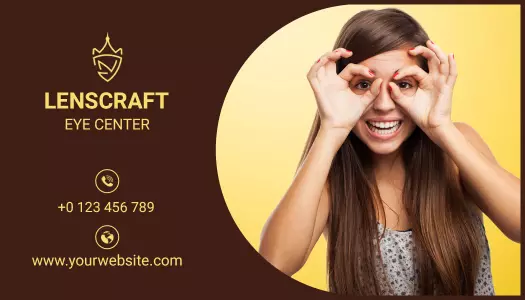 Playful Brown Lenscraft Eye Center Business Card Template
