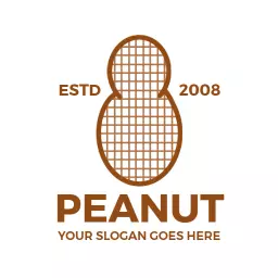 Playful Brown Peanut Design Celebrating Nutty Goodness Logo Template