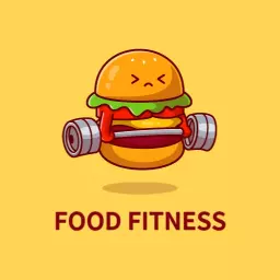 Playful Burger Character Promoting Food Fitness Concept Logo Template