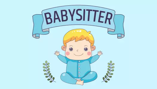 Playful Cartoon Babysitting Services Business Card Template