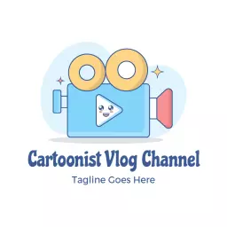 Playful Cartoon Camera Design for Creative Vlogger Logo Template