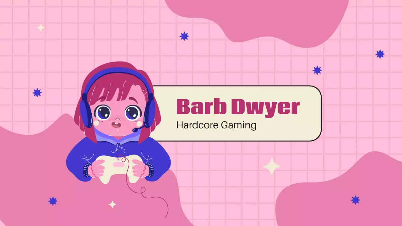 Playful Cartoon Character on Pink Background YouTube Banner Template