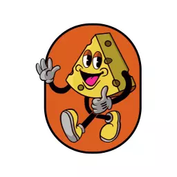 Playful Cartoon Cheese Character with Happy Expression Logo Template