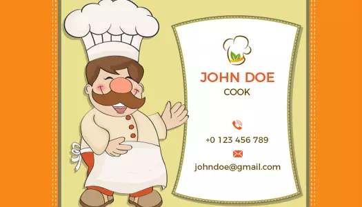 Playful Cartoon Chef Cooking Fun Business Card Template