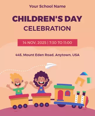 Playful Cartoon Children’s Day Celebration Poster Template
