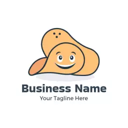 Playful Cartoon Design Featuring Happy Potato Chips Logo Template