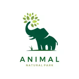 Playful Cartoon Elephant Design for Animal Park Logo Template