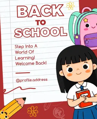 Playful Cartoon Learning Adventure Back to School Poster Template