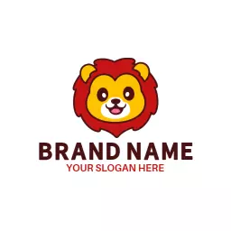 Playful Cartoon Lion Design for Creative Branding Logo Template