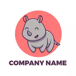 Playful Cartoon Rhino Design for Eco-Friendly Brand Logo Template