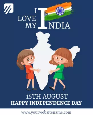 Playful Cartoon Theme for India Independence Day Flyer Template