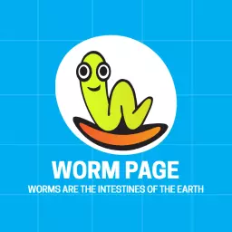 Playful Cartoon Worm on Bright Blue Background Logo Template