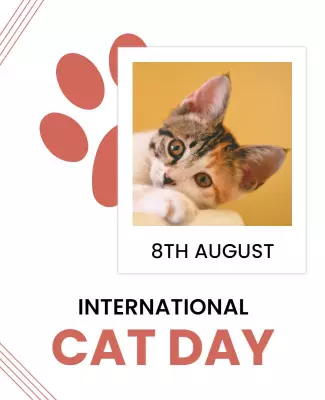 Playful Cat-Themed International Cat Day Celebration Poster Template