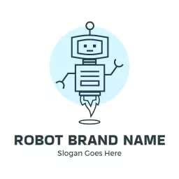 Playful Character Design Featuring a Friendly Robot Logo Template