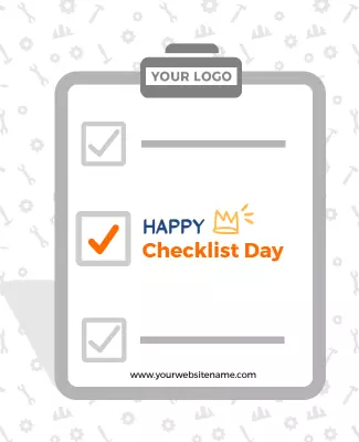 Playful Checklist Theme for Happy Checklist Day Poster Template
