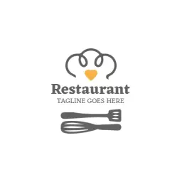 Playful Chef Hat with Heart Illustrating Restaurant Logo Template