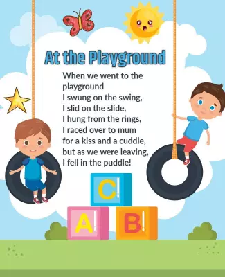 Playful Children Enjoying Swinging at Playground Poster Template