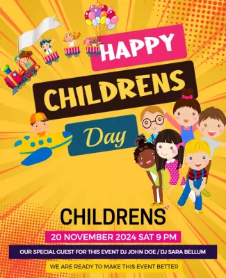Playful Colorful Children's Day Celebration Event Poster Template