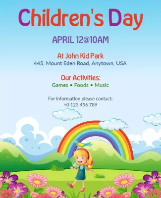 Playful Colorful Children's Day Celebration Poster Template