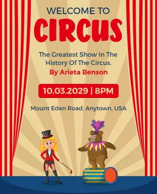 Playful Colorful Circus Event Poster Template
