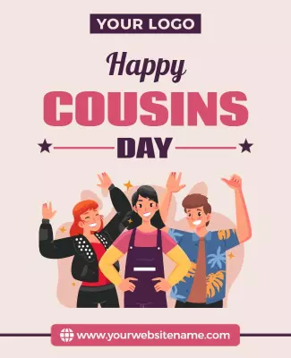 Playful Colorful Cousins Day Celebration Poster Template