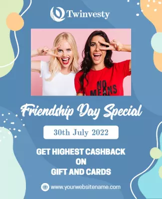 Playful Colorful Friendship Day Special Promotional Poster Template
