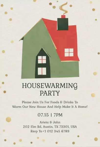 Playful Colorful Housewarming Celebration Invitation Template