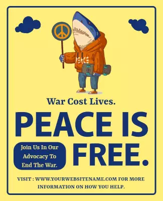 Playful Colorful Peace Advocacy Campaign Poster Template