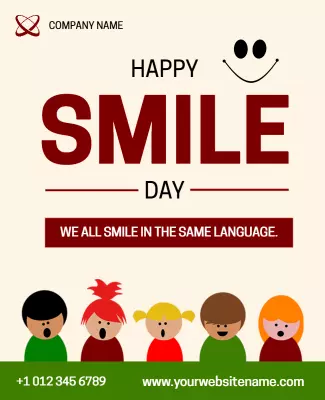 Playful Colorful Smile Day Celebration Poster Template