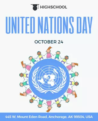 Playful Colorful United Nations Day Celebration Poster Template
