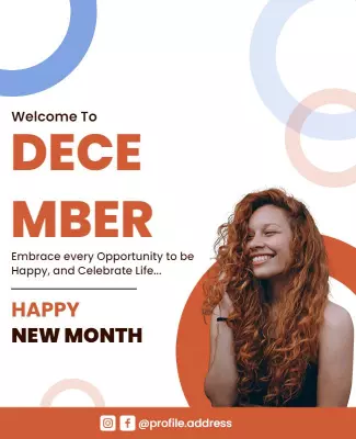 Playful Colorful Welcome December New Month Celebration Poster Template