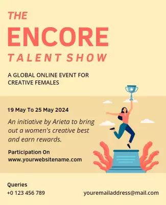 Playful Coral Creative Women Talent Show Poster Template
