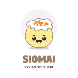 Playful Cute Siomai Character Logo Perfect for Food Lovers Logo Template