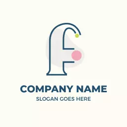 Playful Design Featuring F Letter in Modern Style Logo Template