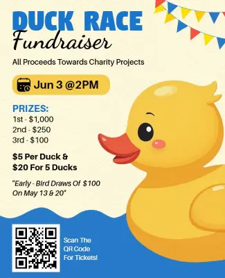 Playful Duck Race Charity Fundraiser Flyer Template