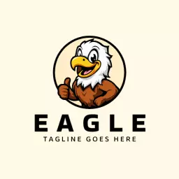 Playful Eagle Mascot Design Representing Team Spirit Logo Template