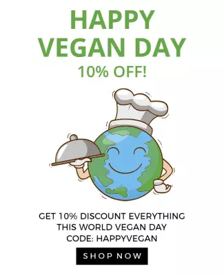 Playful Earth Illustration for Happy Vegan Day Poster Template