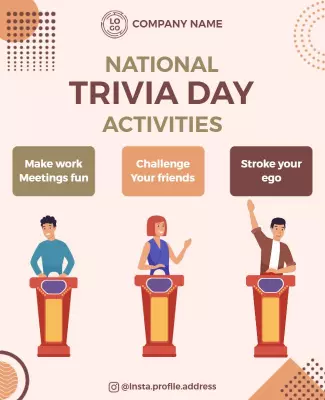 Playful Earthy Trivia Day Activities Event Poster Template