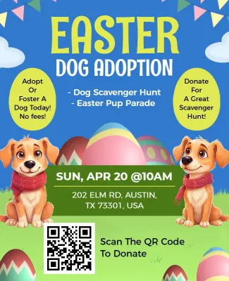 Playful Easter Dog Adoption Event Flyer Template