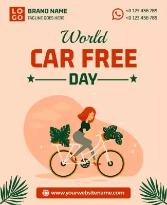 Playful Eco-Friendly World Car Free Day Poster Template