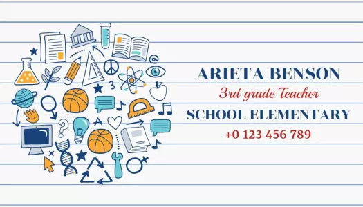 Playful Educational Theme for Teacher Business Card Template