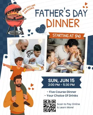 Playful Father's Day Celebration Dinner Flyer Template
