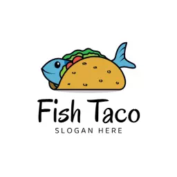 Playful Fish Taco Design Perfect for Seafood Lovers Logo Template